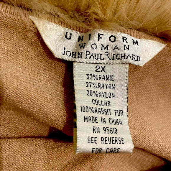 JOHN PAUL RICHARD RABBIT FUR SWEATER NWT - Picture 5 of 6